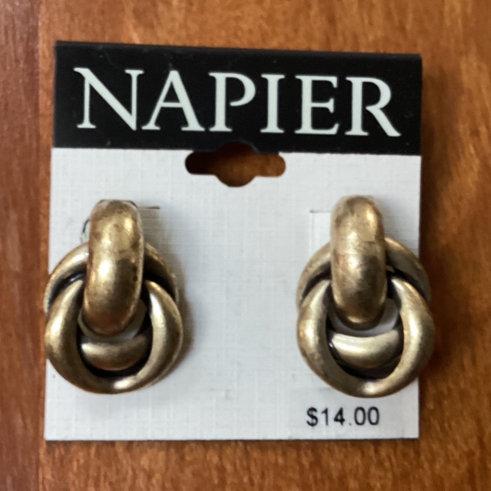 Napier Gold-tone Earrings New With Tag
